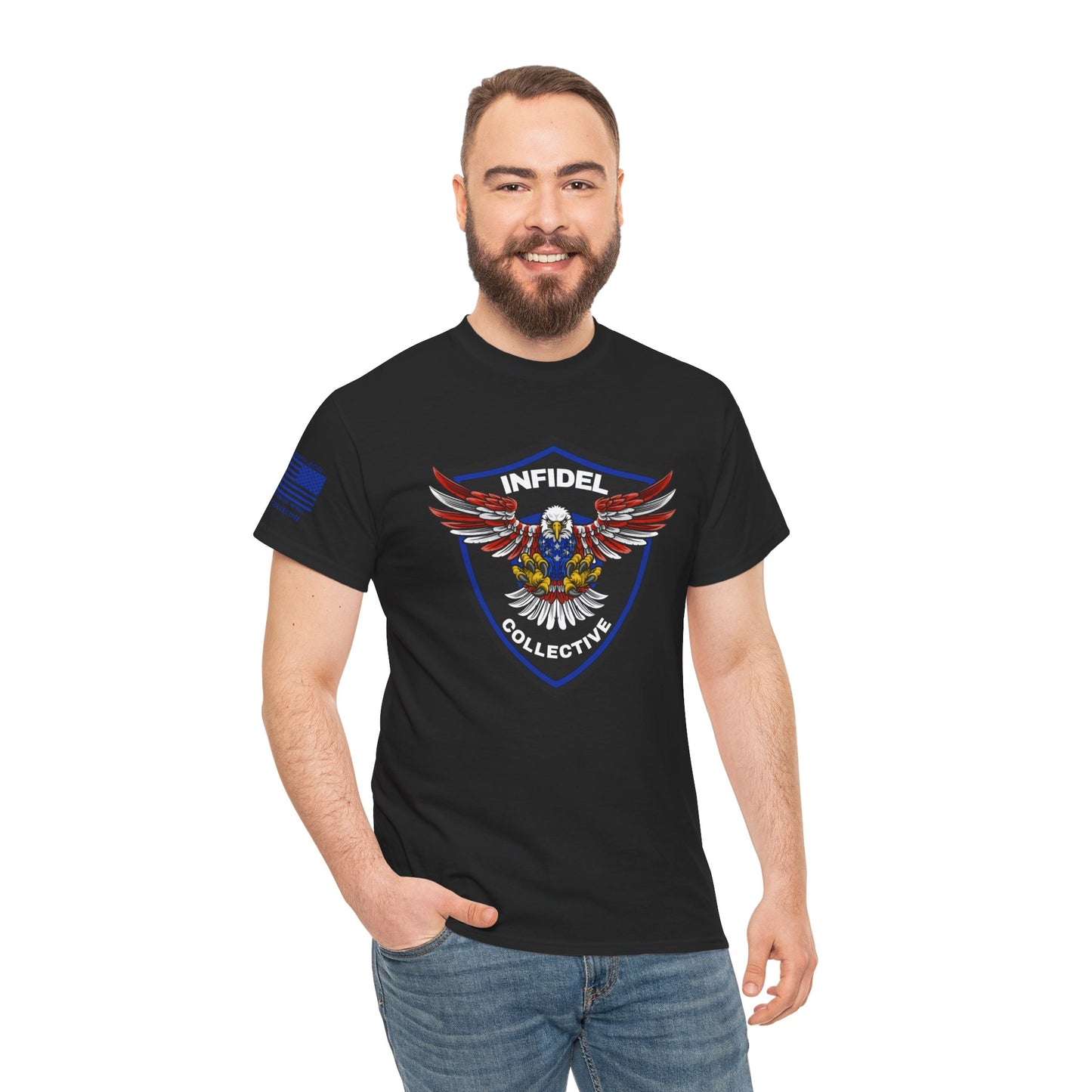 Thin Blue-Line Shield – Law Enforcement Patriotic Graphic T-Shirt