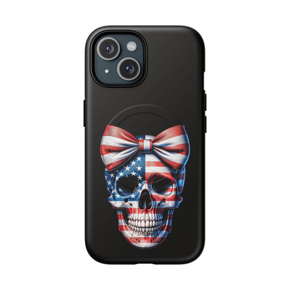 iPhone MagSafe® Cases - American Pride Bow Skull