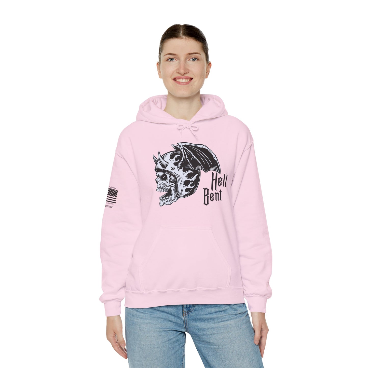 Hell-Bent and Badass Pullover Biker Inspired Graphic Hoodie