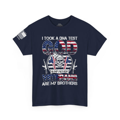 God, Veterans, and Brotherhood Red White Blue Graphic T-Shirt