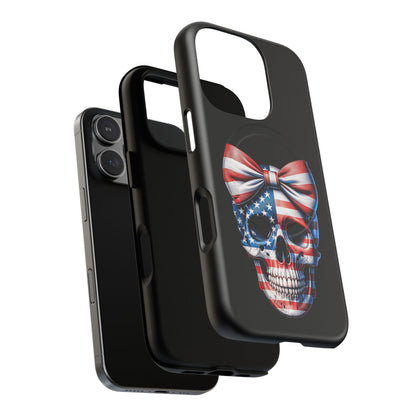 iPhone MagSafe® Cases - American Pride Bow Skull