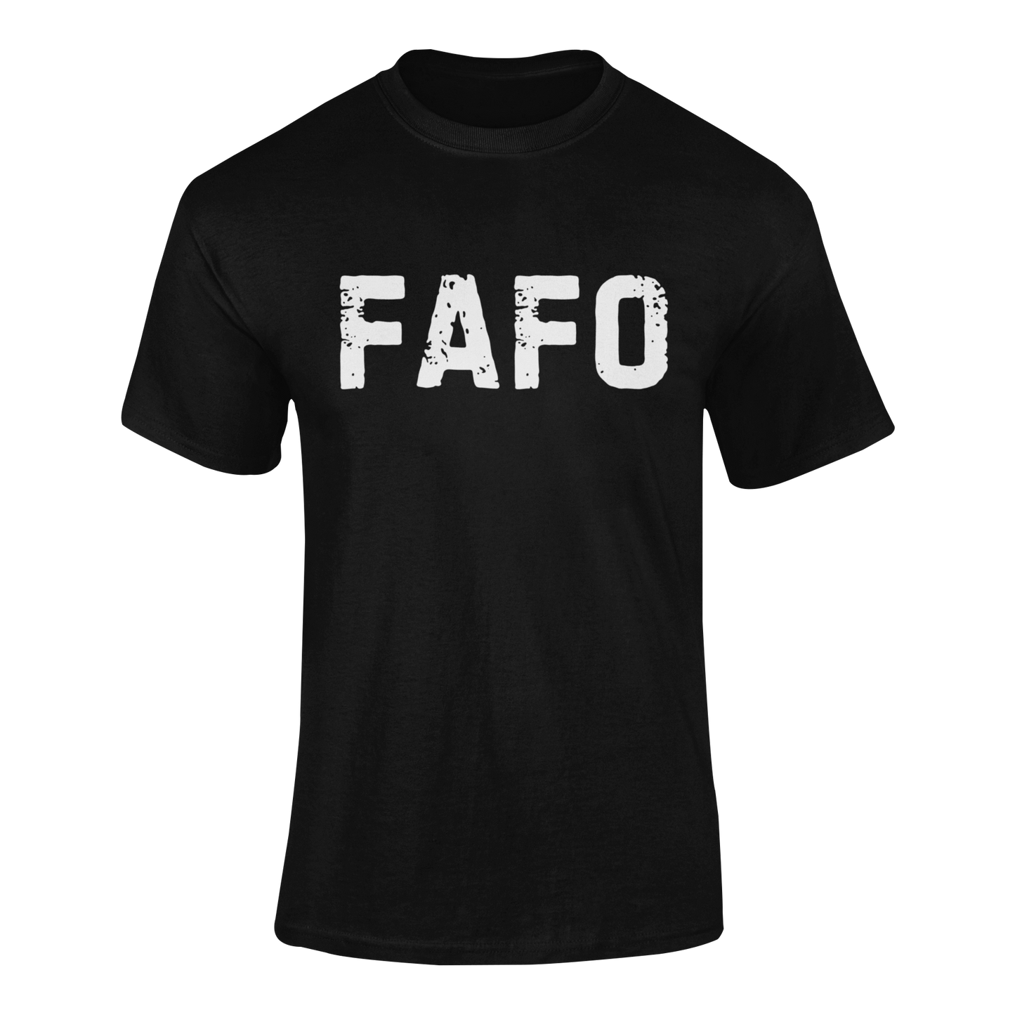 Mockup of front of FAFO Definition T-Shirt – Meaning of FAFO Spray Paint Design