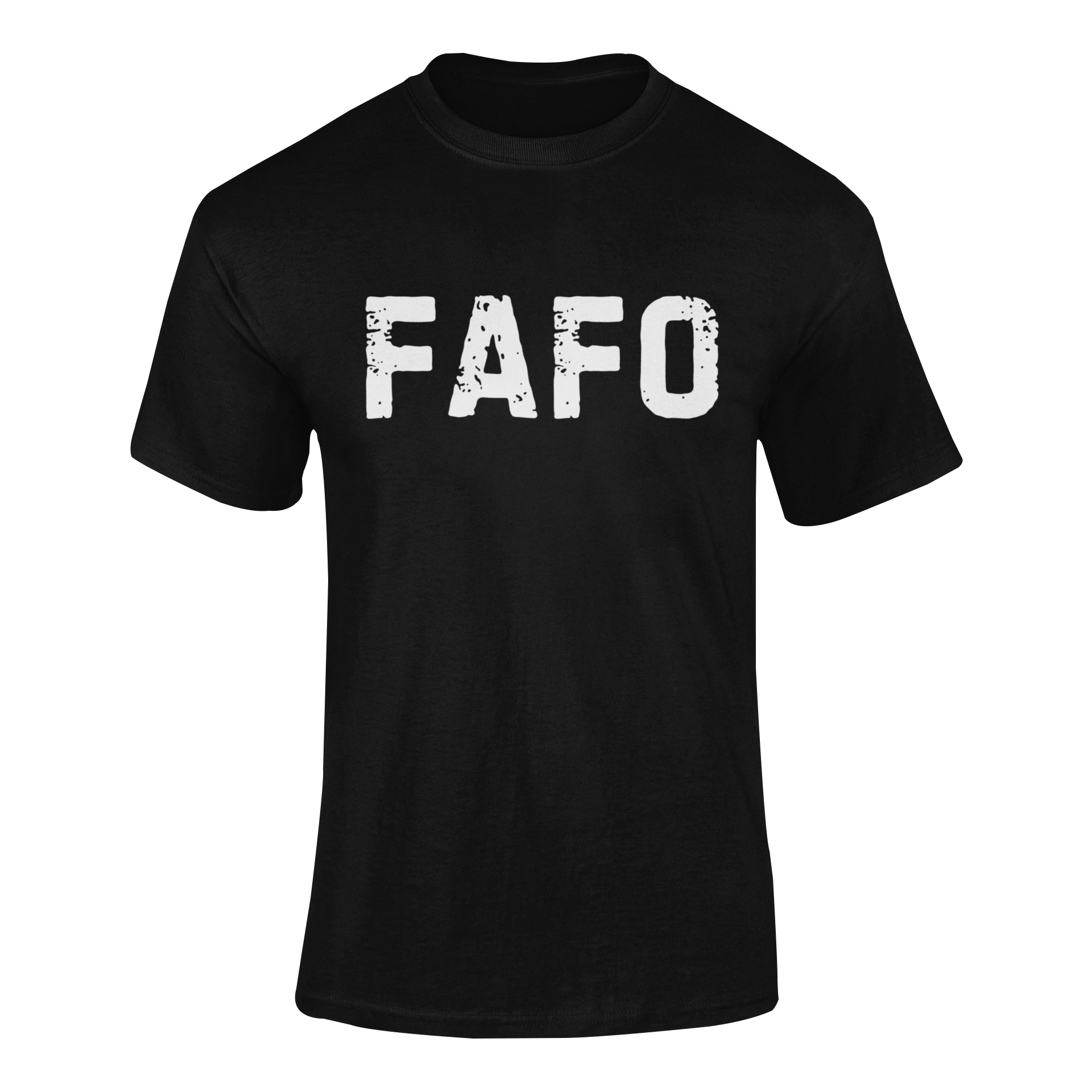 Mockup of front of FAFO Definition T-Shirt – Meaning of FAFO Spray Paint Design